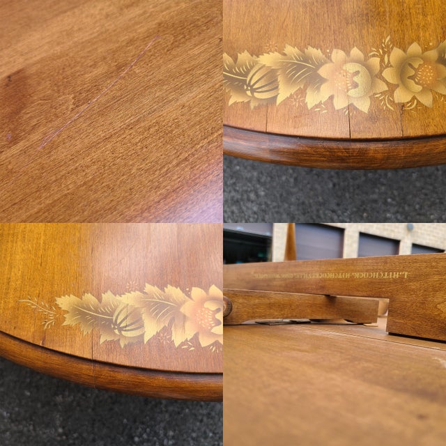 L Hitchcock Traditional Queen Anne Stenciled Harvest Maple Drop Leaf