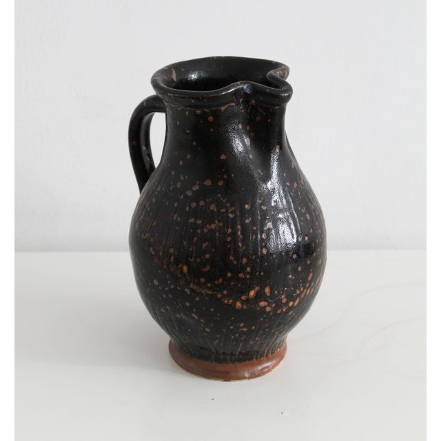 Pitcher in Dark Glazed Stoneware, 1890s For Sale - Image 6 of 11