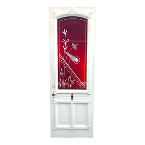 Late 19th Century Victorian Exterior Door With Ruby Flash Glass