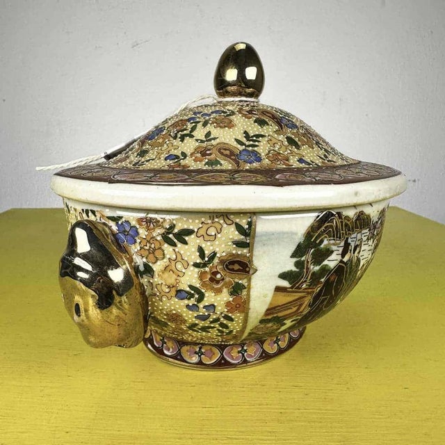 Chinese royal satsuma porcelain tureen Height: 16 Width: 22 Depth: 16 This piece is attributed to the mentioned...