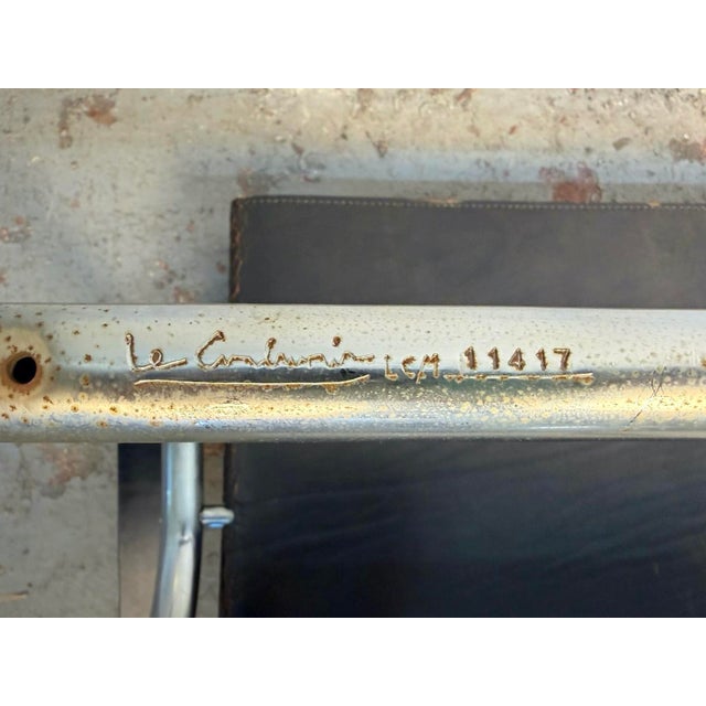 Vintage Le Corbusier Leather "Lc1 Basculant" Sling Chairs for Cassina For Sale - Image 16 of 17