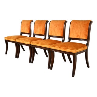 Kittinger Regency Carved Mahogany Dining Chairs, Set of Four For Sale