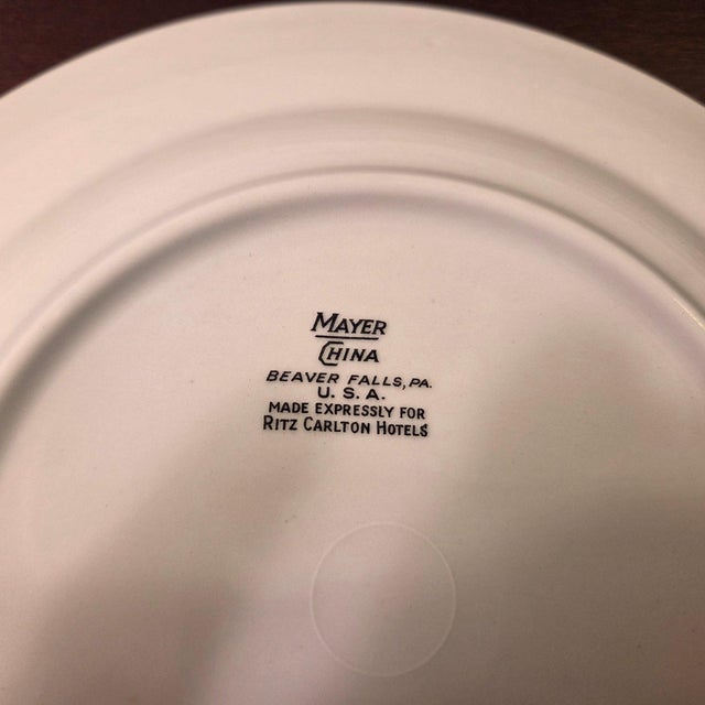 Pair of 1940s Ritz-Carlton "Bird of Paradise" Luncheon Plates by Mayer China An exceptional pair of authentic, mid-century...