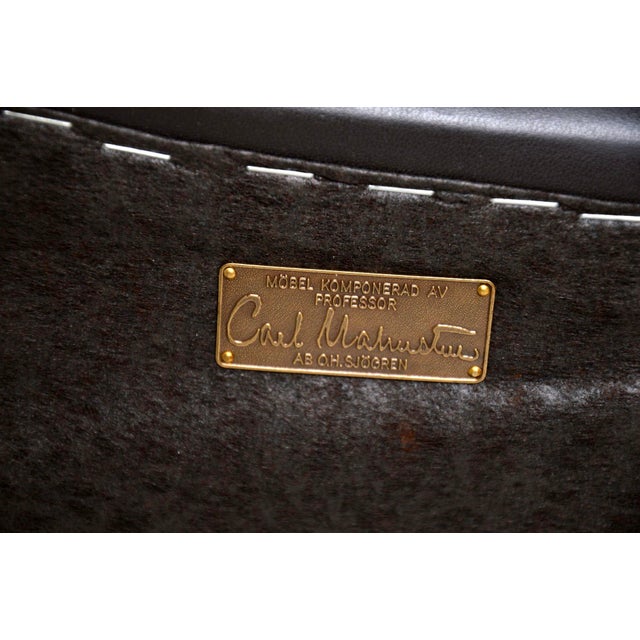 Swedish Leather Sams Sofa by Carl Malmsten, 1960s For Sale - Image 10 of 11