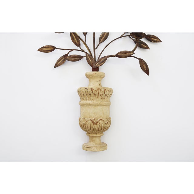 Large Florentine Wall Lights, Italy, 1980s, Set of 2 For Sale - Image 4 of 7