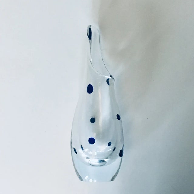 Mid-Century Modern Murano Blue Dot Art Glass Vase 1960s Italy Mid-Century Modern For Sale - Image 3 of 7