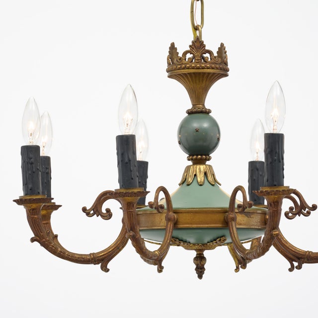 Traditional French Empire, Bronze Chandelier, Circa 1920 For Sale - Image 3 of 9
