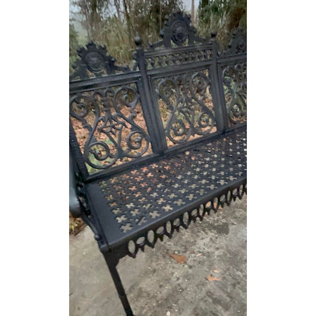 Late 19th Century Late 19th Century Gothic Iron Garden Bench, Restored For Sale - Image 5 of 12