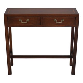 Mahogany Inlaid 2 Drawer Console Table For Sale