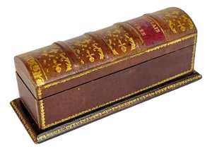 Antique French Napoleon III Leather Book Form Box