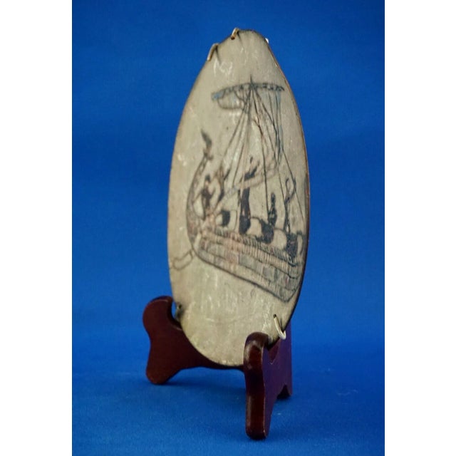 Fire-Enamelled Copper Plate with Odyssey Ulysses Voyage Motig from B.M.B. Manufacture, Florence, 1920s For Sale - Image 6 of 18