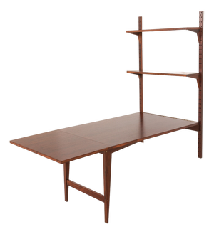 Shelving Wall Unit with Extendable Desk by Poul Cadovius for Cado, 1960s, Set of 5