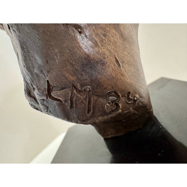 1960s Larry Mohr Bronze Stylized Female Bust Sculpture Signed From Artist Estate For Sale - Image 10 of 11