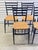 Mid-Century Modern Set of 5 Italian Black Ladder Back Dining Chairs With Rush Seats, 1960s For Sale - Image 3 of 12