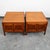 Mid-Century Modern Mid Century Modern End Side Tables Walnut Storage Nightstands Pair Cabinet MCM For Sale - Image 3 of 10