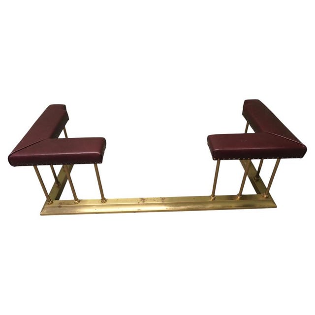 Goldenrod Art Deco Brass Fireside Bench, 1900 For Sale - Image 8 of 8