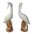 Pair of Vintage Mid-Century Italian Ceramic Crane Figurines For Sale