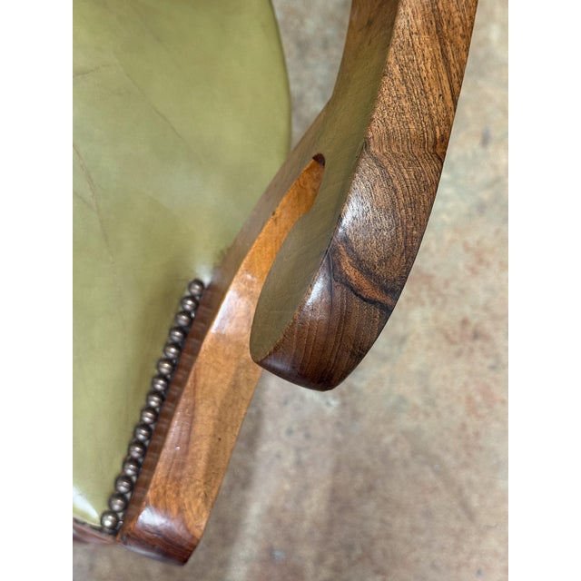 Louis Philippe Desk Armchair or Fauteuil De Bureau of Leather and Turned Walnut For Sale - Image 13 of 15