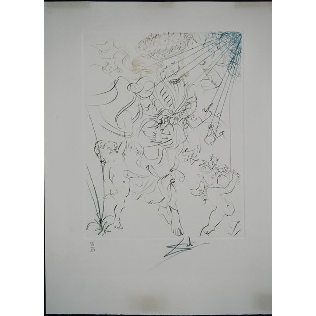Surrealism 1970s Dali Autumn Hand Signed Numbered Etching Surrealism Rare Art For Sale - Image 3 of 5