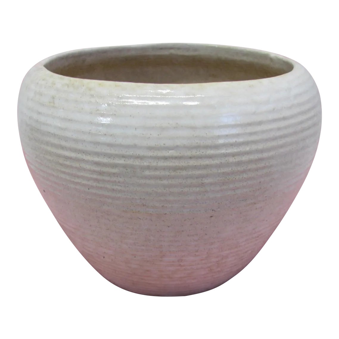 Mid 20th Century Homespun or Stoneage Zanesville Pottery White Shoulder