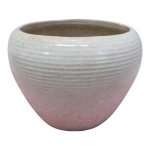 Mid 20th Century Homespun or Stoneage Zanesville Pottery White Shoulder Vase