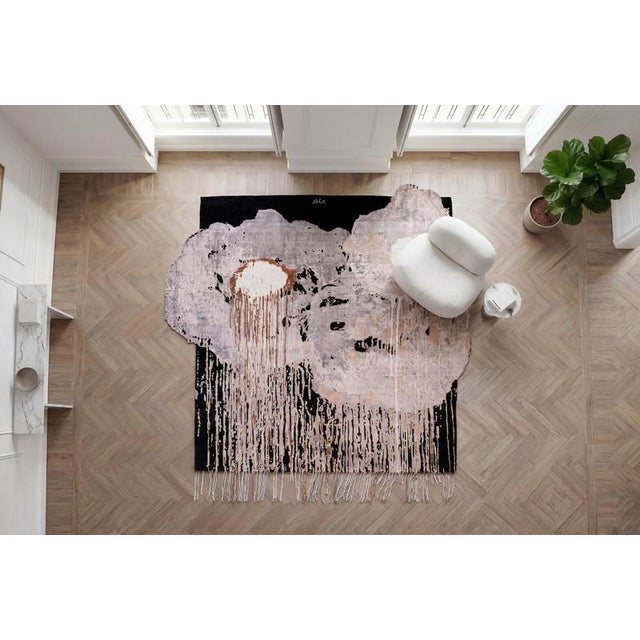 Not Yet Made - Made To Order Hand-Knotted Sugar Magnolia Rug in Silk and Oxidised Wool by Dinodo Studio For Sale - Image 5 of 6