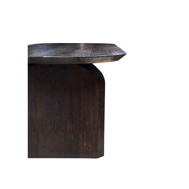 Large Teak Wood Table, Espresso Finish, Modern Organic For Sale - Image 4 of 11