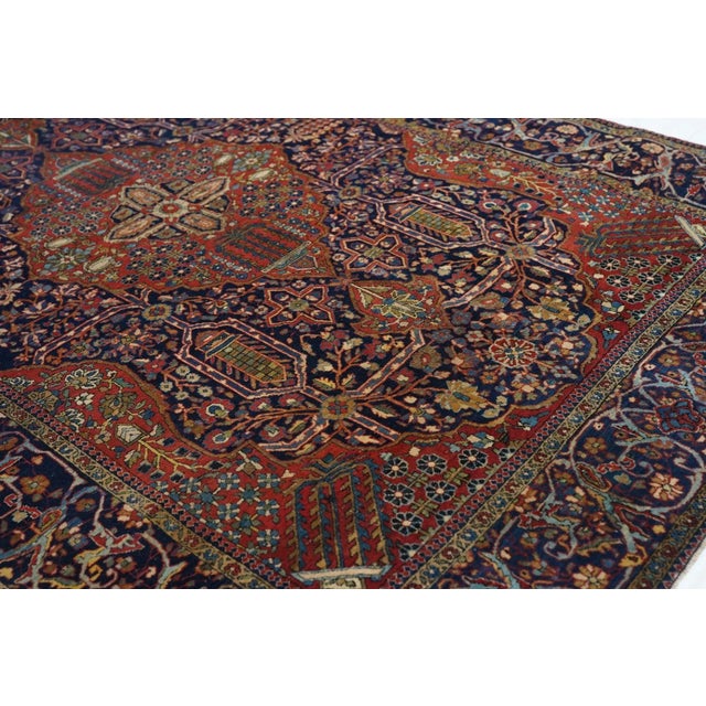 Red Late 18th Century Antique Mohtasham Kashan Rug 4'4'' x 6'6'' For Sale - Image 8 of 11