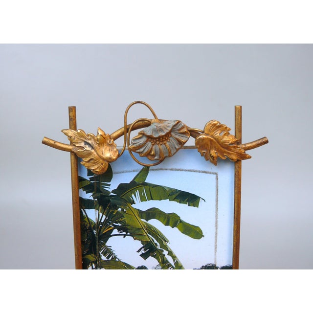 Antique Art Nouveau Style Floral Picture Brass and Enamel, 1890s For Sale - Image 5 of 12