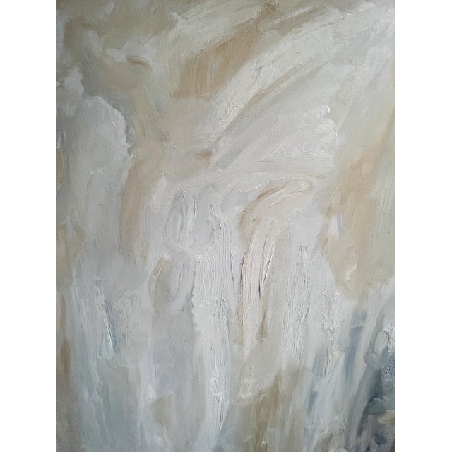 "See Me Now" Contemporary Art Monochromatic Original Abstract Expressionist Oil Painting by Monica Shulman For Sale - Image 4 of 6