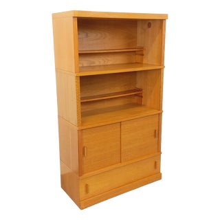 Vintage Oak Wood Bookcase, 1960s For Sale