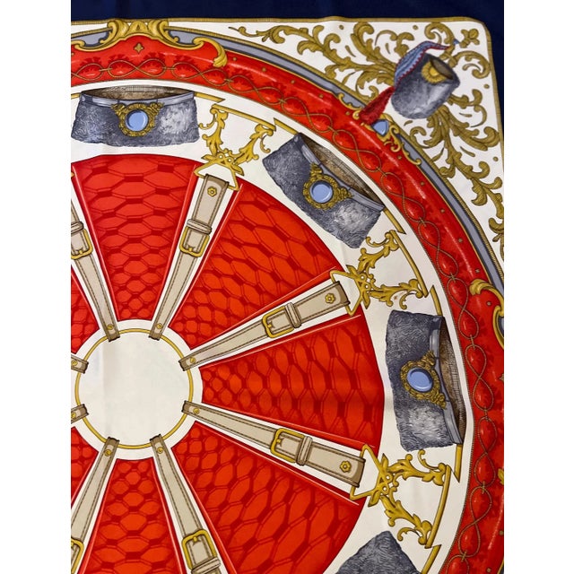 Textile Céline Paris Silk Scarf “Wheels Of Hat” For Sale - Image 7 of 10
