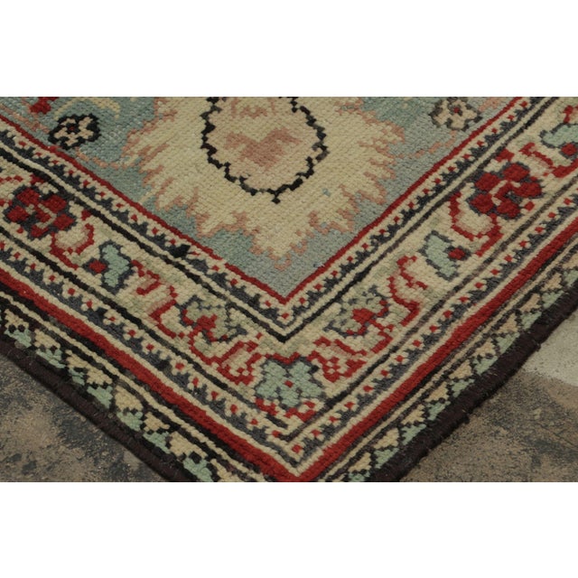 1900 - 1909 Oversized Antique Turkish Hereke Rug With Red & Beige Medallion - Rug & Kilim For Sale - Image 5 of 9
