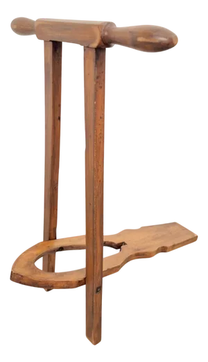 English Wooden Folding Boot Jack, 1940s
