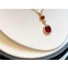 6 Carat Oval Shape Garnet and 0.6 Carat Diamond Necklace in 14 Karat Yellow Gold For Sale - Image 16 of 18