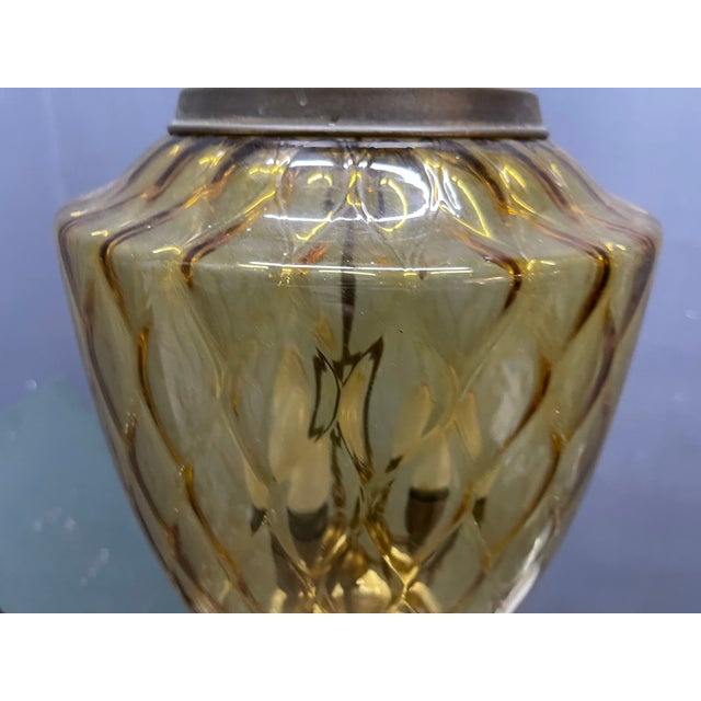 Vintage Amber Glass Pendant Light, 1960s For Sale - Image 3 of 12