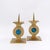 Vintage Brass Candlesticks with Blue Stone, Set of 2 For Sale - Image 5 of 14