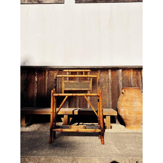 Two tier tiger bamboo antique umbrella stand. Great piece for rolled maps, plans or catch all. Slim and functional for the...