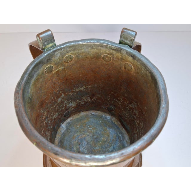 Very Rare Antique Early 1800s Russian Copper Netilat Yadayim Washing Cup With Unique Base - Jewish Ritual Vessel For Sale - Image 9 of 18