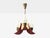 1950s Bent Karlby, Pendant Light, Brass, Red Lacquered Metal, Glass For Sale In New York - Image 6 of 11