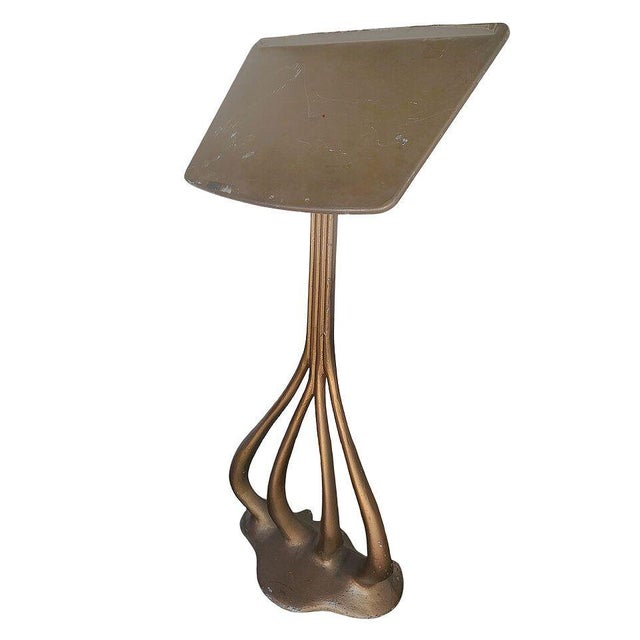 Art Deco French Art Nouveau Cast Aluminum Music Book Stand in Gaudi Style, 7 Available For Sale - Image 3 of 5