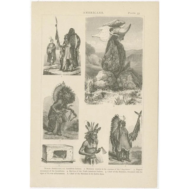 Illustrations of Johann Heck and Daniel Brinton, Various Scenes, Figures and Objects of North America, 1886, Prints, Set of 8 For Sale - Image 4 of 10
