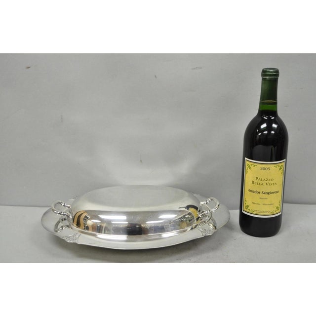 Vintage Victori SP Co Art Deco Silver Plated Covered Vegetable Serving Dish. Circa Early 20th Century. Measurements: 3.5"...