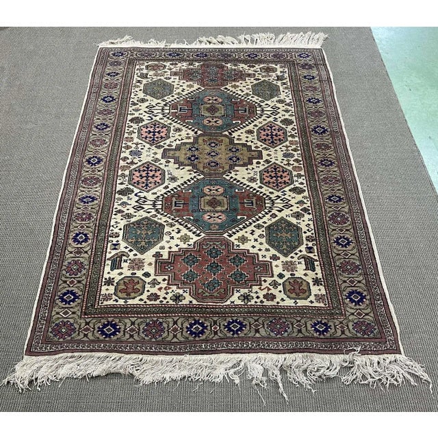 Middle Eastern Handmade Wool Rug For Sale - Image 6 of 6