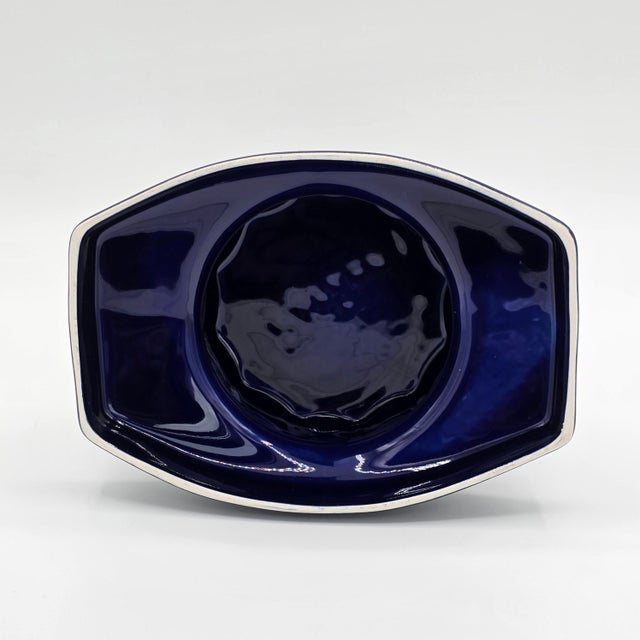 Royal Blue 1982 Parker Quink Royal Blue Ceramic Advertising Display Jar For Sale - Image 8 of 10
