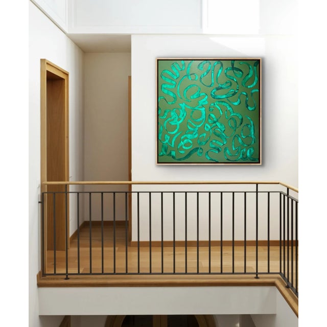 Contemporary Original Abstract Painting Titled “Voir Vert” For Sale - Image 3 of 10