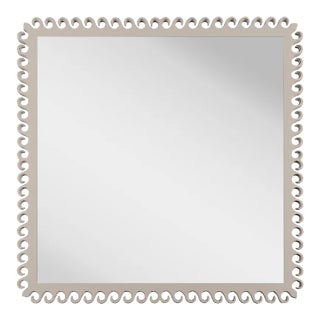 Fleur Home Carnival Gras Square Mirror in Elephant's Breath, 27x27 For Sale