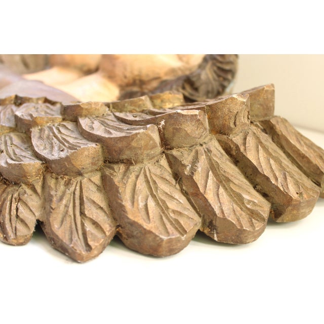 Wood 18th C. Italian Renaissance Carved Giltwood and Polychrome Winged Putti's For Sale - Image 7 of 9