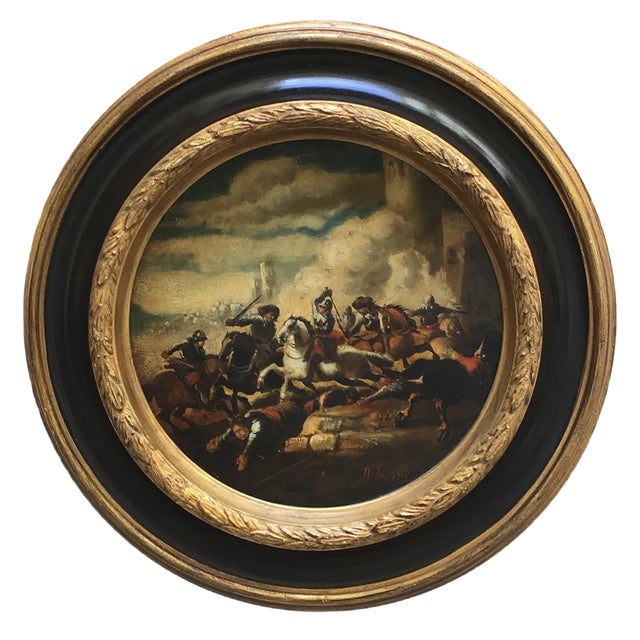 After Salvator Rosa, Cavalry Battle, 2006, Oil on Canvas, Framed For Sale