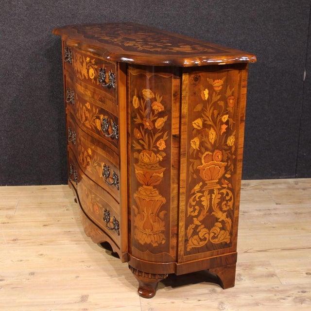 Vintage Dutch Inlaid Commode, 1970 For Sale - Image 3 of 13